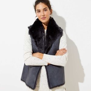 NEW- Loft reversible faux fur vest